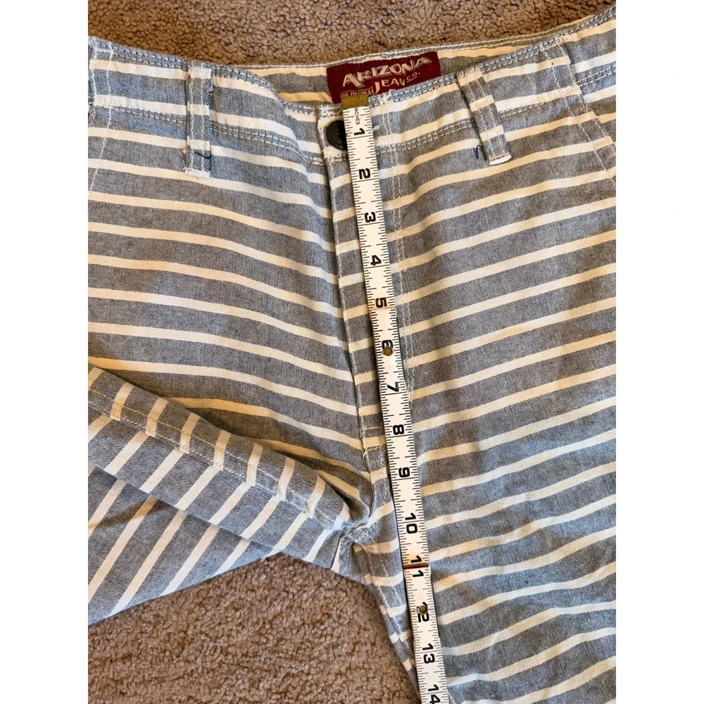 Arizona Jean Co Men Blue White Striped Chino Shorts Sz 31 Nautical Preppy Resort